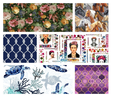 whatever you think can print on digital printed fabric
