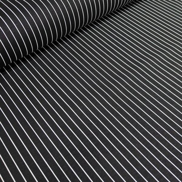 Black stripe cotton curtain fabric