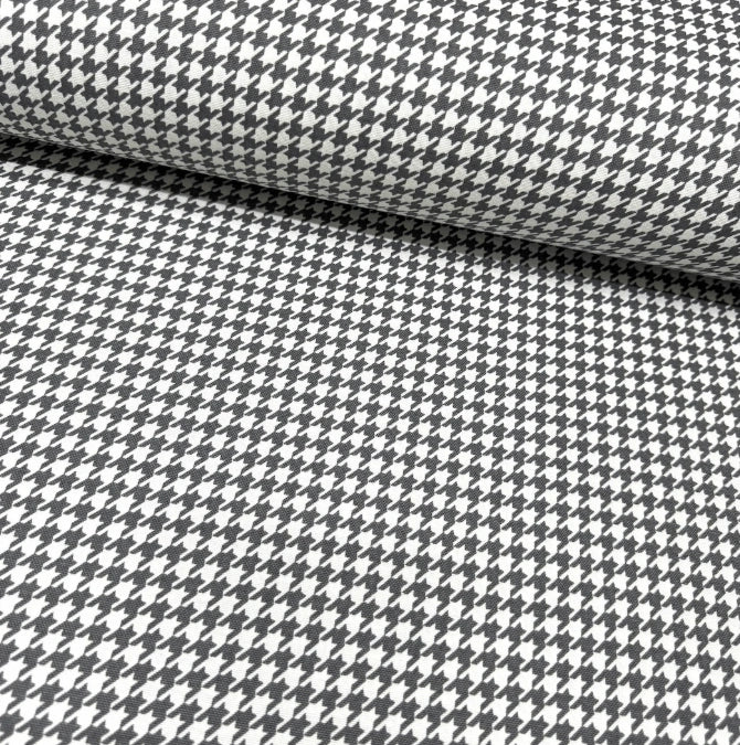Grey charcoal hounstooth pattern fabric for upholstery curtain and home decor crafts.