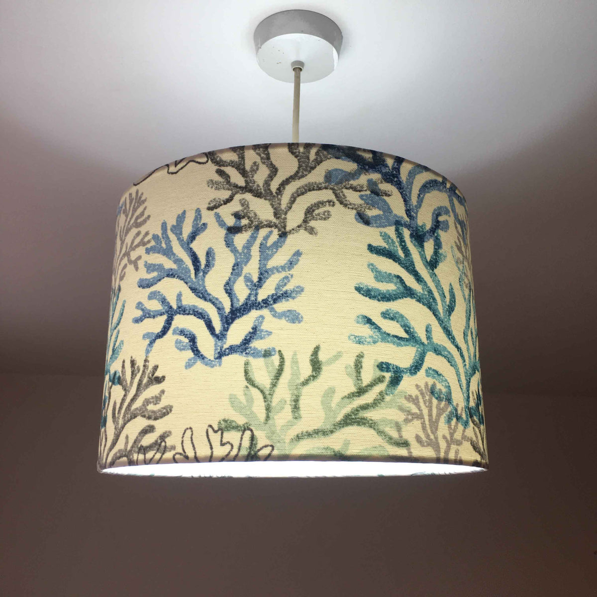 Ocean Lamp Shade, Coastal Lampshade, Blue Coral Reef Nautical Lampshade