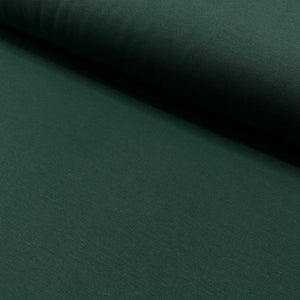 Dark forest green cotton canvas fabric with a plain woven texture, suitable for upholstery, curtains, cushions, bags, crafts, and soft furnishing projects.