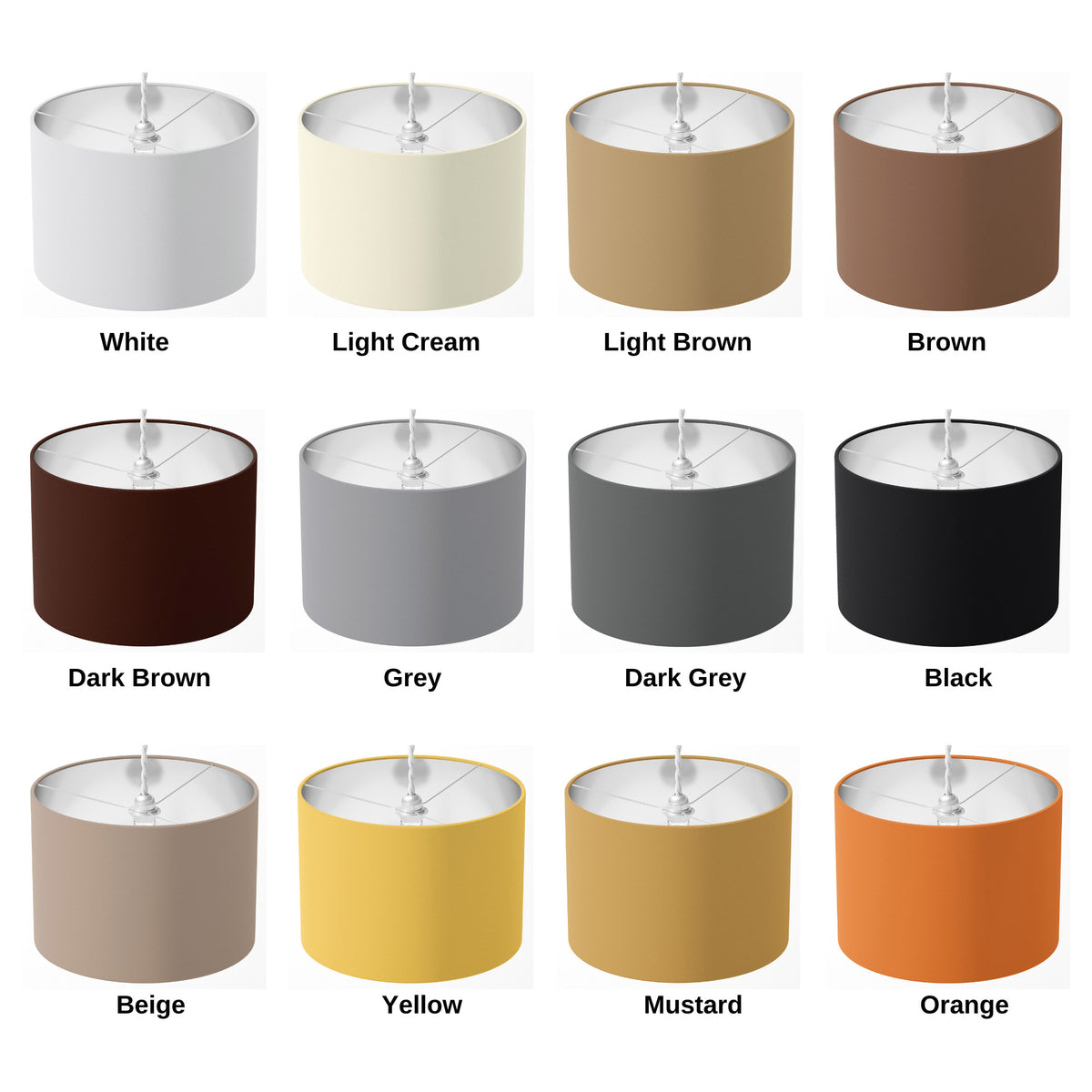 Drum Lampshade, Orange Red Pink Purple Green Table Ceiling Plain Lampshade