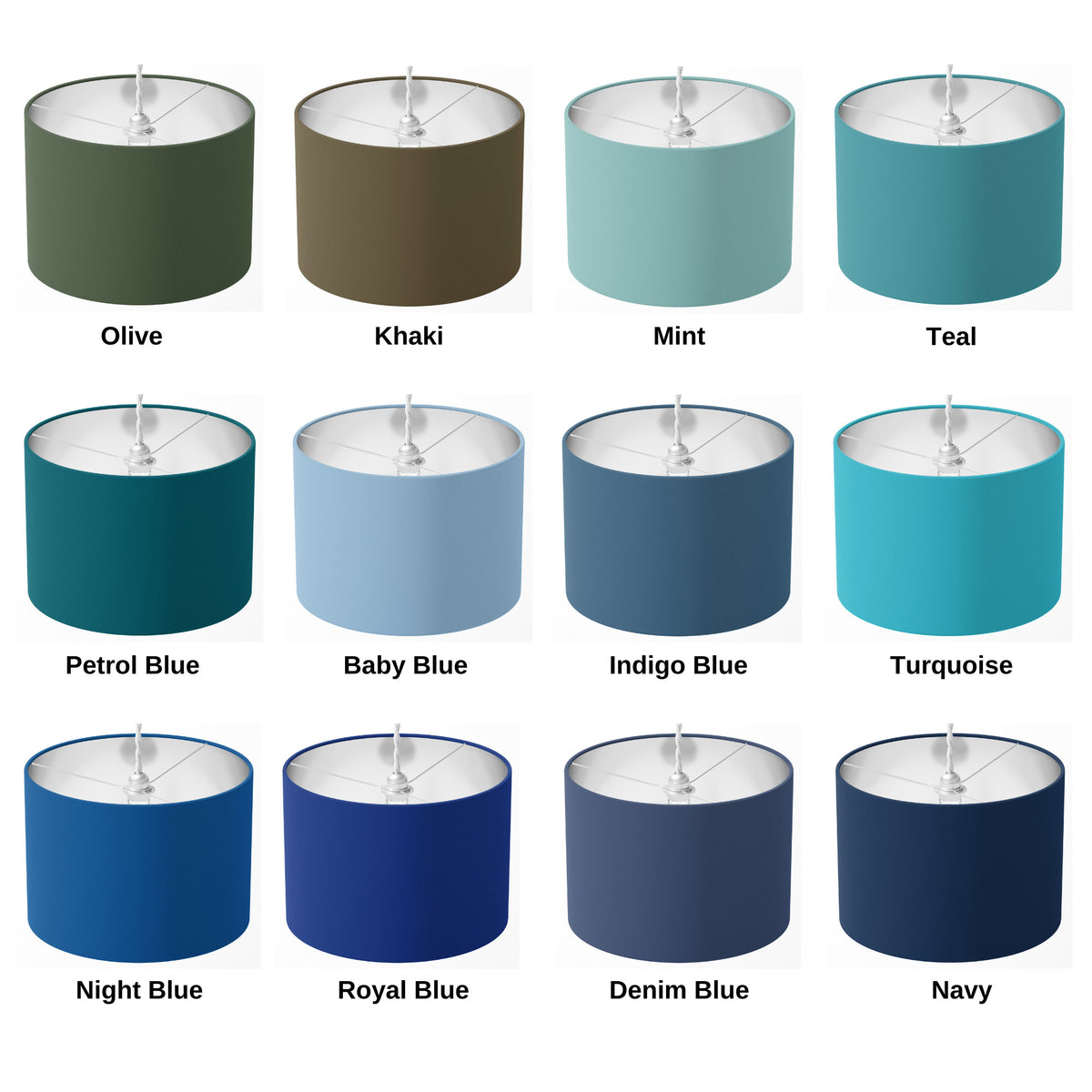 Drum Lampshade, Orange Red Pink Purple Green Table Ceiling Plain Lampshade