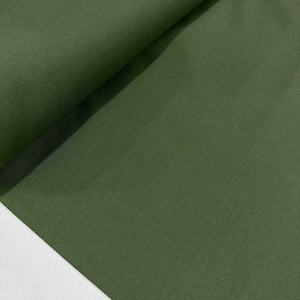 Olive green cotton canvas fabric ideal for upholstery, curtains, chair covers, cushions, bags and home décor sewing projects.