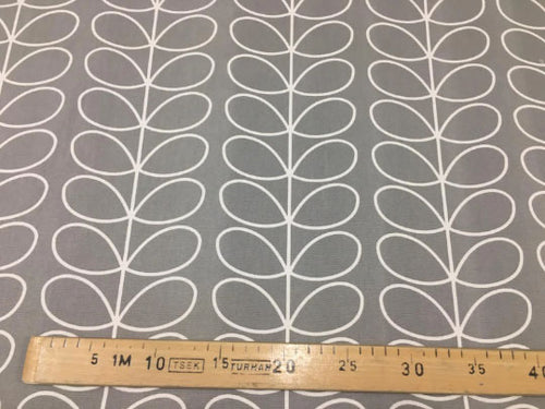 Orla Kiely Linear Stem Duck Egg Blue Scandinavian Cotton Curtain Cushion Fabric