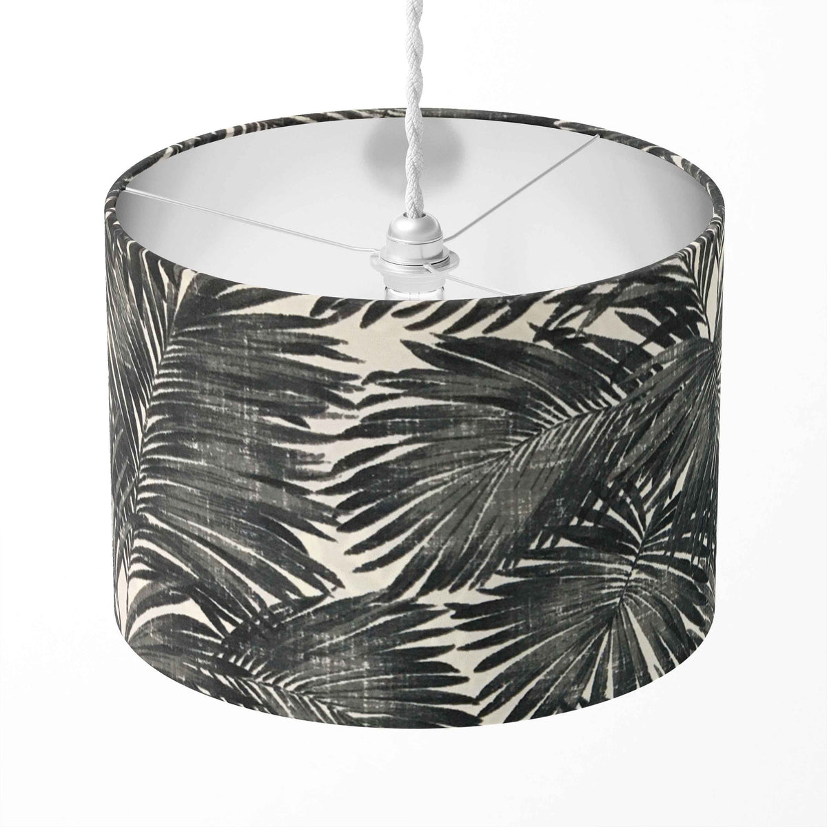 Tropical Black White Lampshade, Jungle Leaf Lamp Shade, Ceiling Table Shade