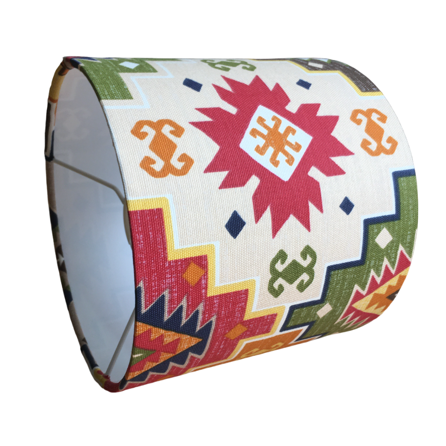 Aztec Lampshade, Kilim Lampshade, Multi Coloured Tribal Ethnic Lampshade