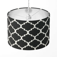 Black and White Geometric Lampshade, Moroccan Trellis Monochrome Lamp Shade