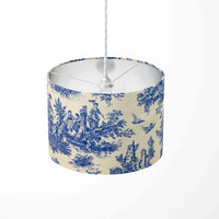 French Toile Lampshade, Blue White Lamp Shade, Country Cottage Lampshade