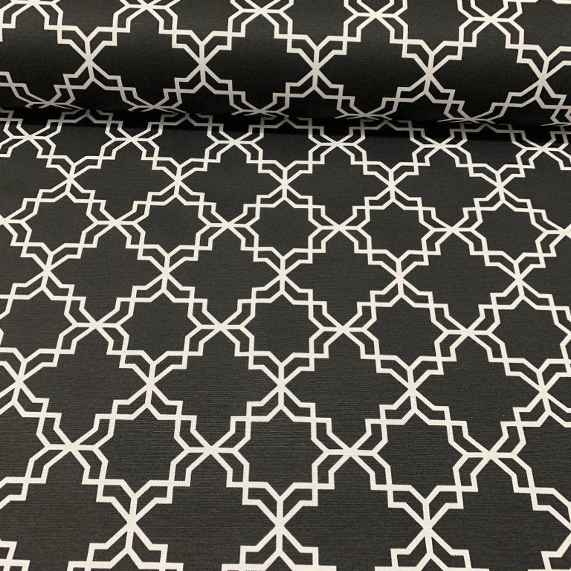 Moroccan Fabric, Navy Blue Upholstery Fabric, Boho Modern Curtain Fabric