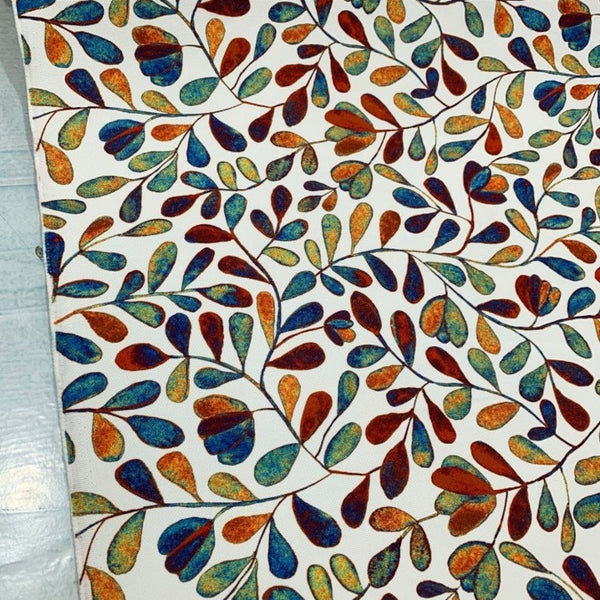 Watercolour Upholstery Fabric, Leaves Print Fabric, Multicoloured Fabric