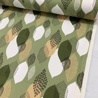 green abstract leaves fabric