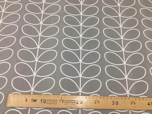Orla Kiely Linear Stem Silver Grey Designer 100% Cotton Curtain Upholstery Fabric