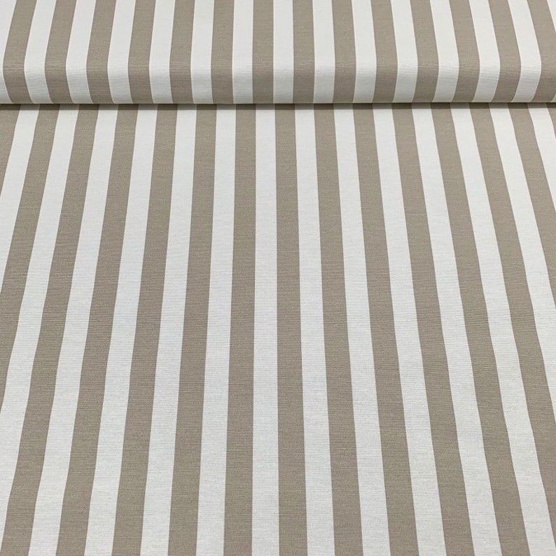 Grey and White Upholstery Fabric, Stripe Canvas Fabric