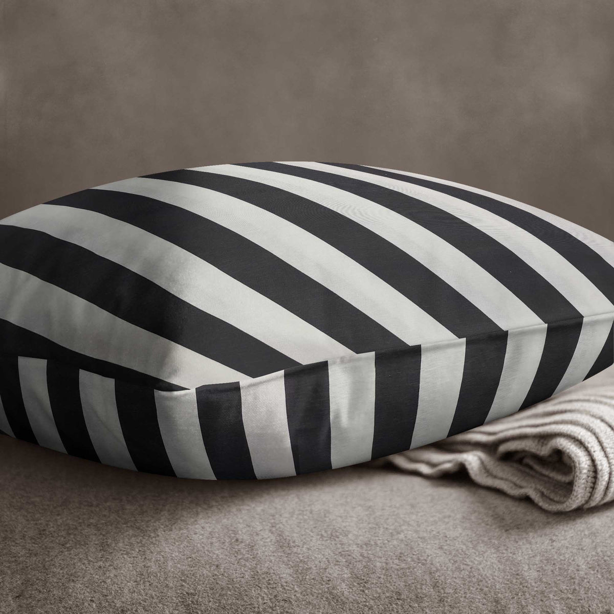 Black White Stripe Cushion, Monochrome Throw Pillow Cover
