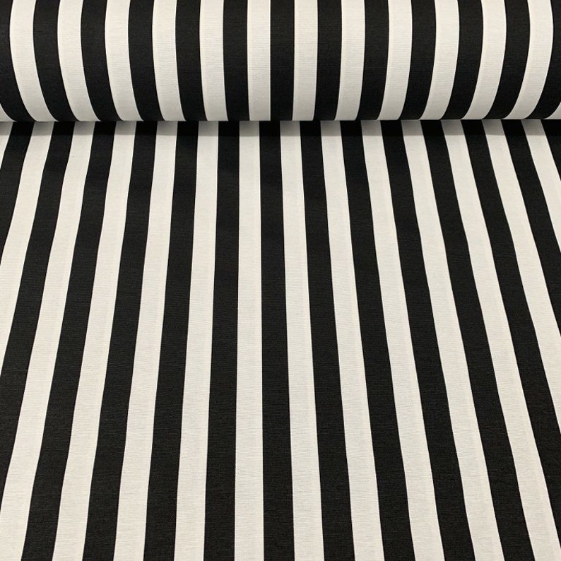 Stripe Upholstery Fabric, Navy and White Fabric