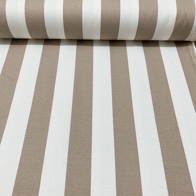 Beige Stripe Fabric, Light Brown White Curtain Upholstery Fabric