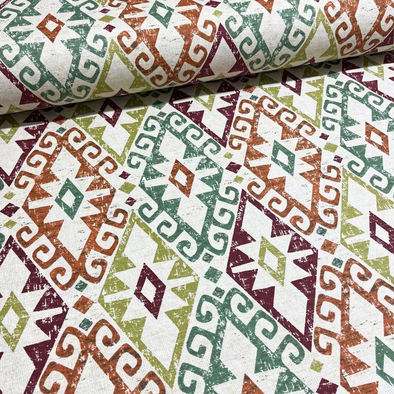 green and brown kilim fabric