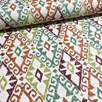green and brown kilim fabric