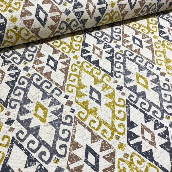Tapestry Upholstery Fabric, Bohemian Fabric, Green Orange Oriental Fabric