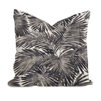 Black and White Tropical Cushion, Palm Leaves Outdoor Pillow Cover