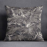 Black and White Tropical Cushion, Palm Leaves Outdoor Pillow Cover
