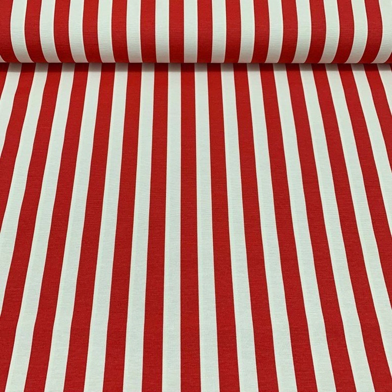 Stripe Upholstery Fabric, Red and White Fabric
