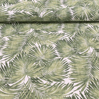 Green palm leaves fabric for upholstery and curtain projects.