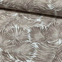 Brown palm leaves fabric for upholstery and curtain projects.